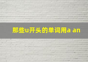 那些u开头的单词用a an